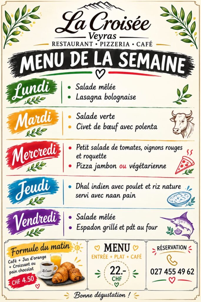 Menu de la semaine