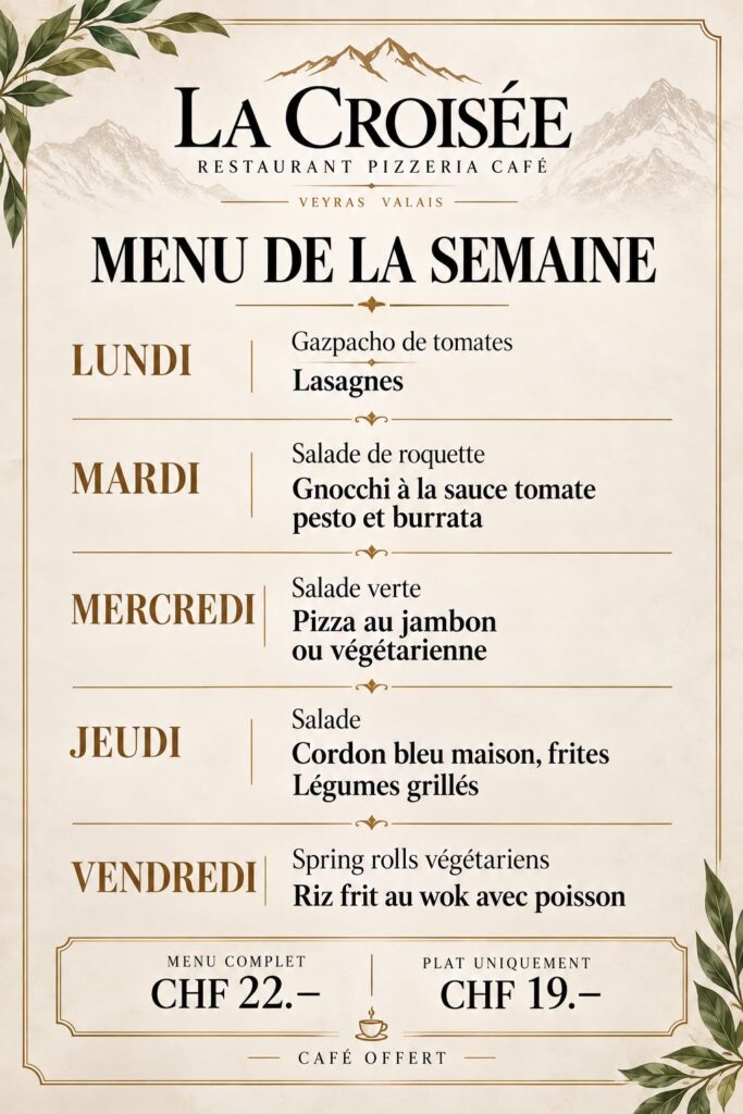 Menu de la semaine