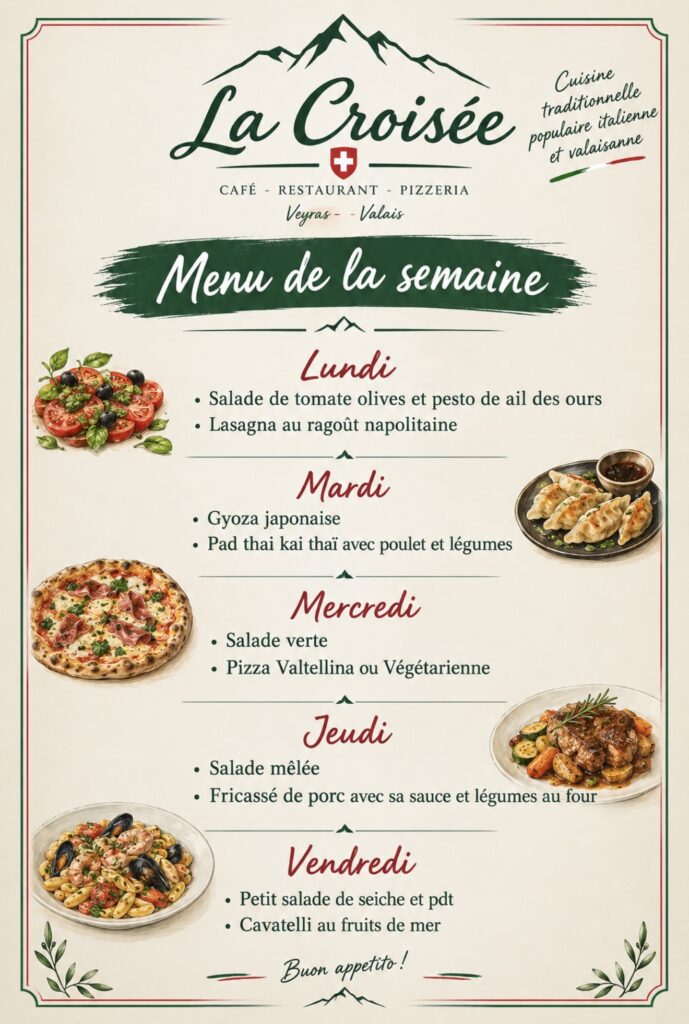Menu de la semaine