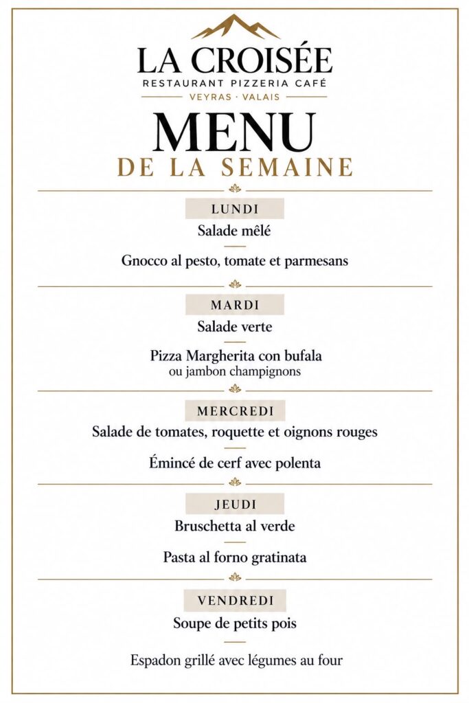 Menu de la semaine